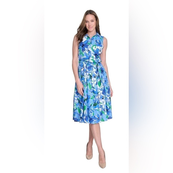 Jessica Howard Dresses & Skirts - Jessica Howard Blue and White Polo Collar Sundress